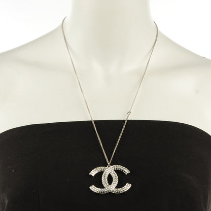 Chanel Crystal Baguette CC Necklace Silver 2 of 6
