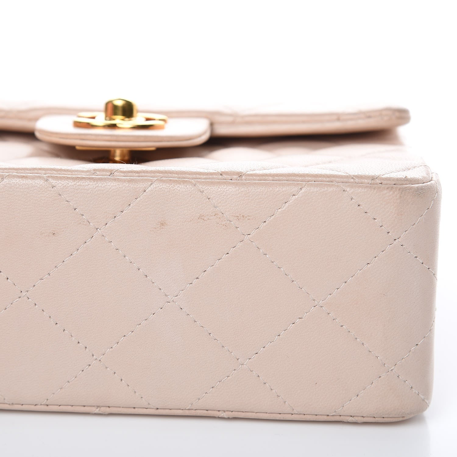 Chanel Lambskin Quilted Mini Square Flap Beige 13 of 21