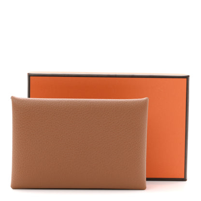 Hermes Evercolor Calvi Card Case Gold 8 of 8