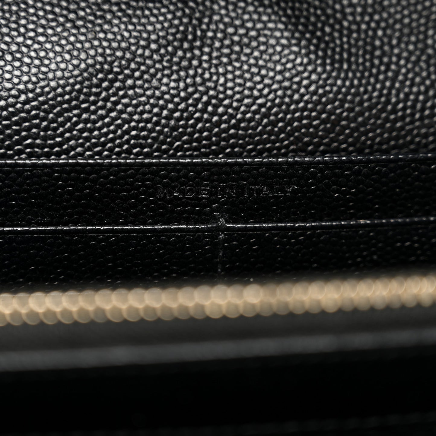 Grain De Poudre Matelasse Chevron Monogram Chain Wallet Black