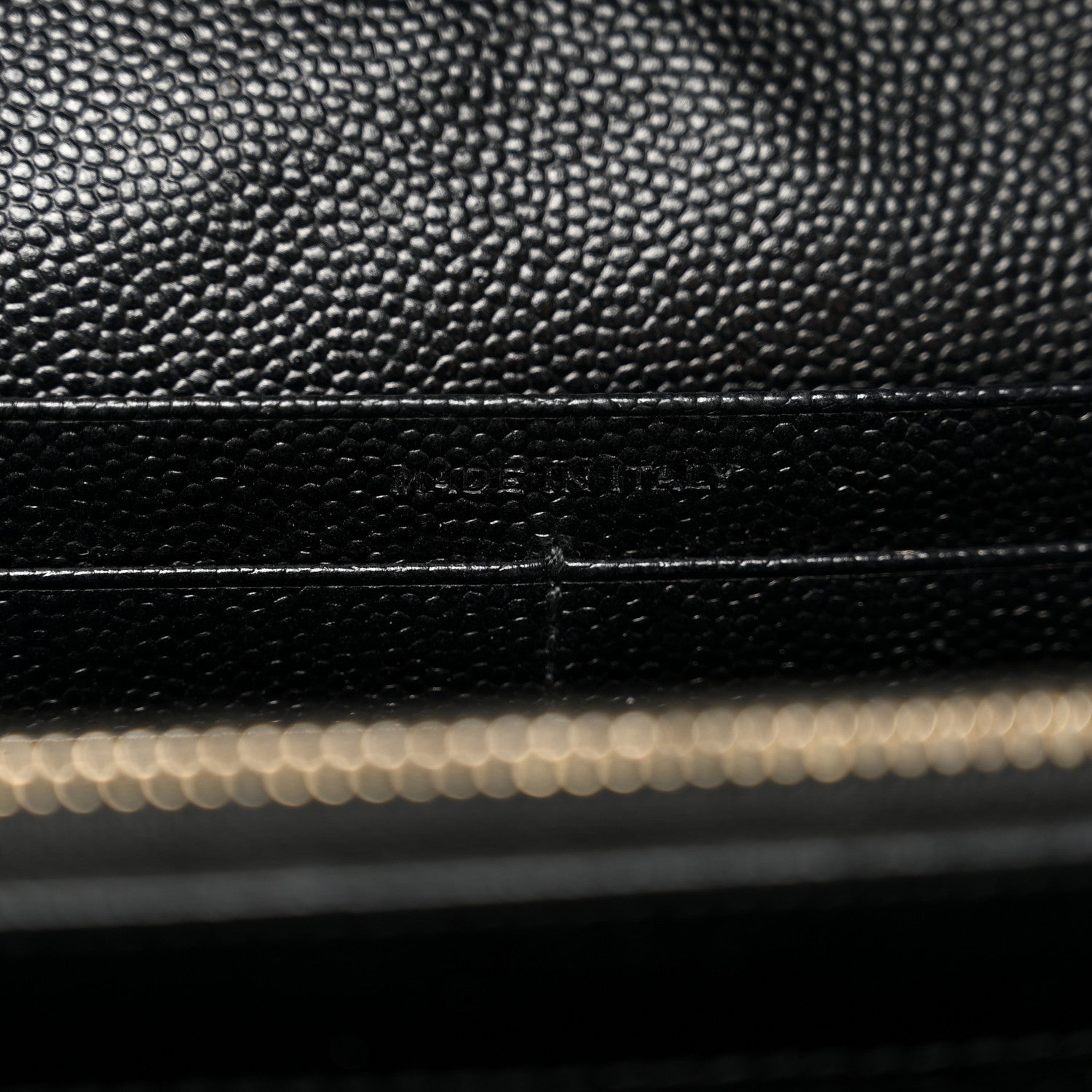 Saint Laurent Grain De Poudre Matelasse Chevron Monogram Chain Wallet Black 6 of 9