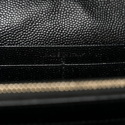 Saint Laurent Grain De Poudre Matelasse Chevron Monogram Chain Wallet Black 6 of 9