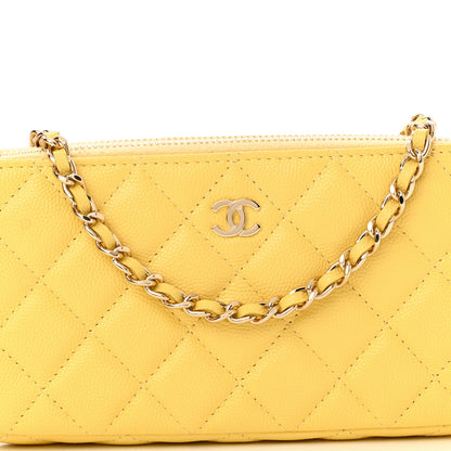 Chanel Caviar Quilted Small Clutch With Chain Yellow 10 of 13