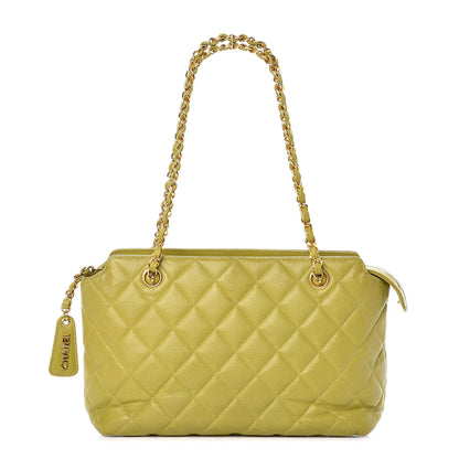 Chanel Caviar Quilted Tote Green 1 of 15