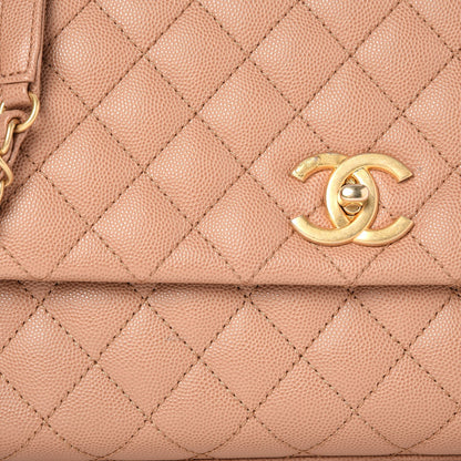 Chanel Caviar Lizard Quilted Small Coco Handle Flap Beige 8 of 9