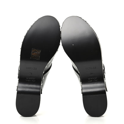 Hermes Calfskin Carlotta Mules 36 Black 6 of 11
