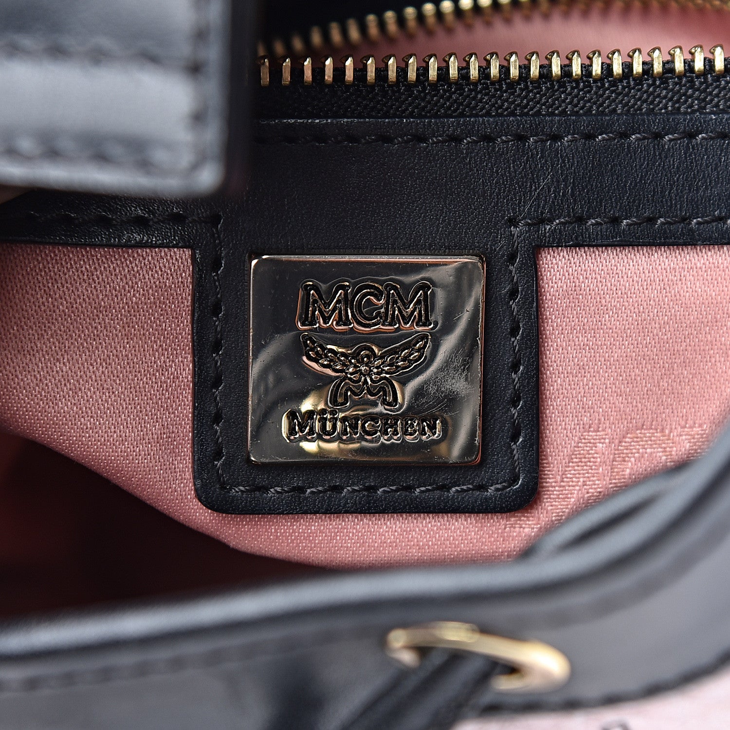 MCM Visetos Mini Heritage Drawstring Bucket Bag Chalk Pink 6 of 14