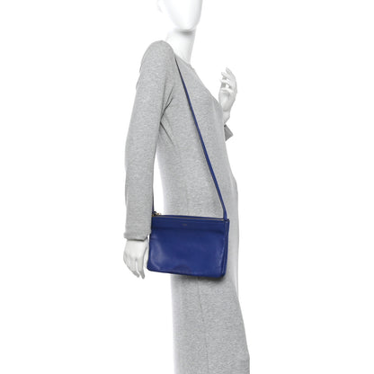 Celine Lambskin Large Trio Crossbody Bag Indigo 2 of 17