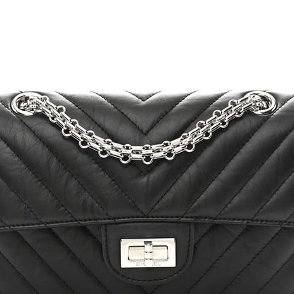 Chanel Aged Calfskin Chevron Quilted 2.55 Reissue Mini Flap Black 8 of 11
