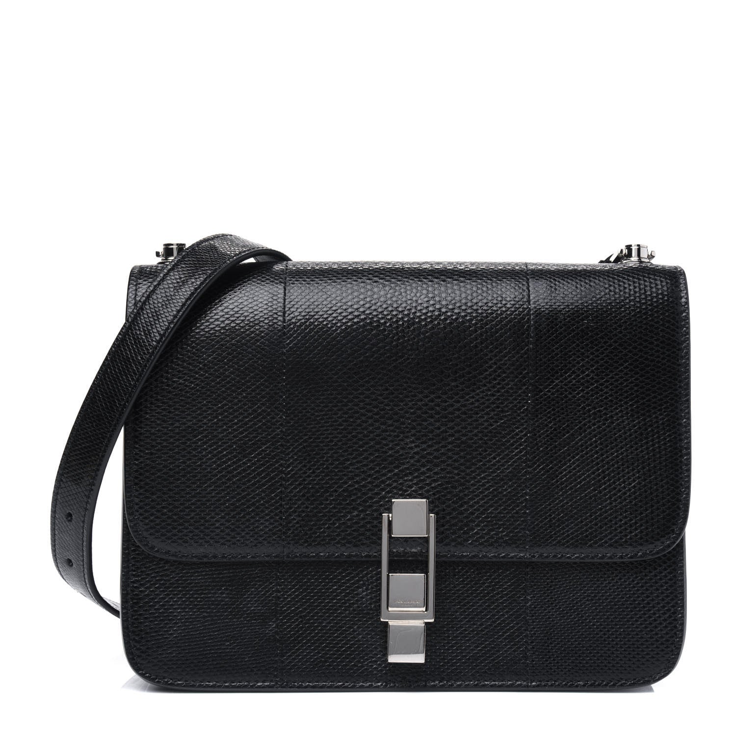 Saint Laurent Snakeskin Carre Satchel Black 1 of 4