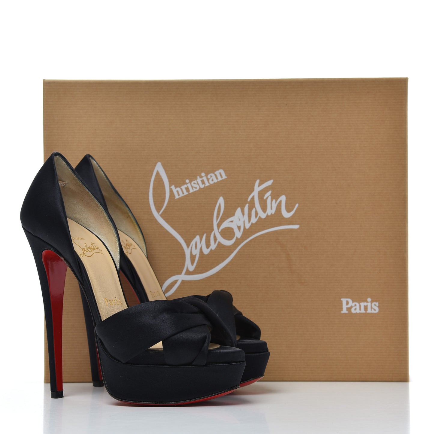Satin Volpi Peep Toe 150 Platform Sandals 35 Black
