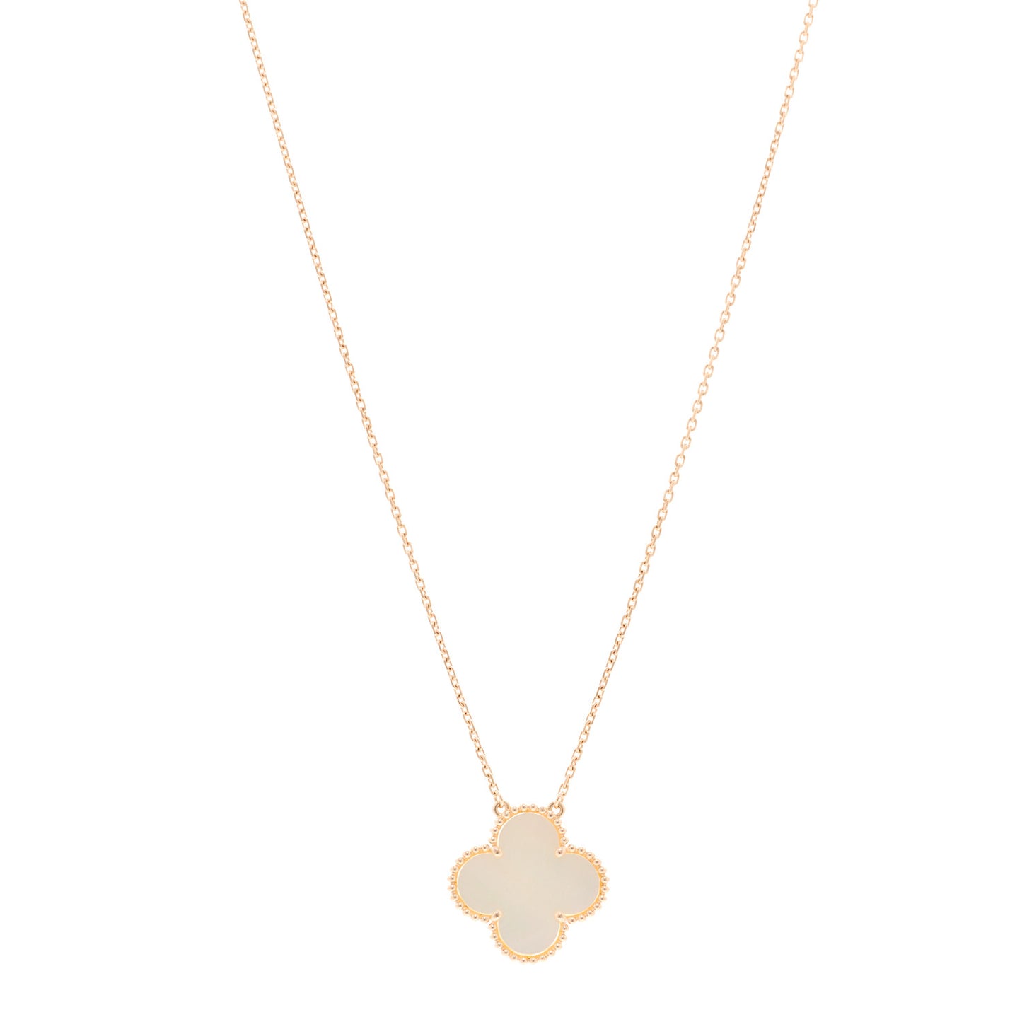 18K Rose Gold Mother of Pearl "Edition Ginza" Magic Alhambra Pendant Necklace