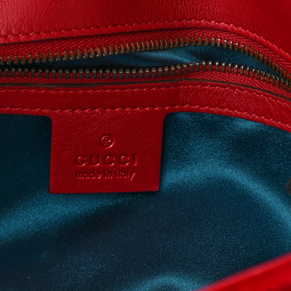 Gucci Velvet Matelasse Small GG Marmont Shoulder Bag Hibiscus Red 6 of 9