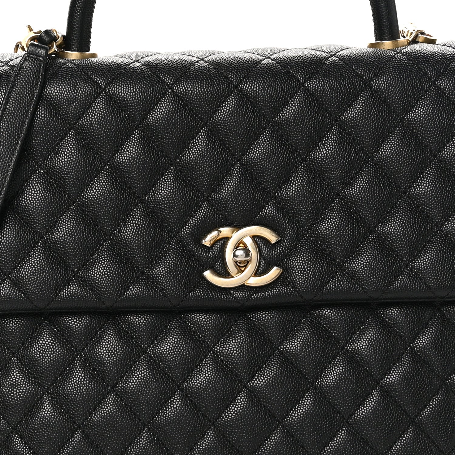 Chanel Caviar Quilted Large Coco Handle Flap Black 8 of 11