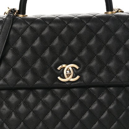 Chanel Caviar Quilted Large Coco Handle Flap Black 8 of 11