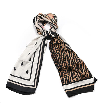 Burberry Silk Vintage Check Animal Print Scarf Archive Beige 1 of 4