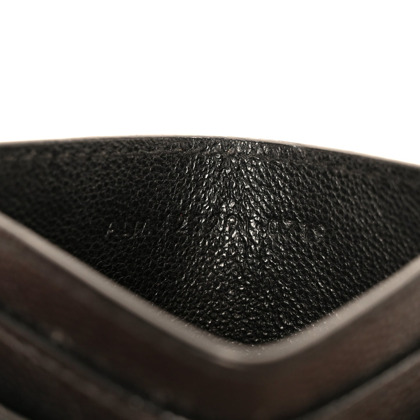 Grain De Poudre Matelasse Chevron Monogram Credit Card Case Black