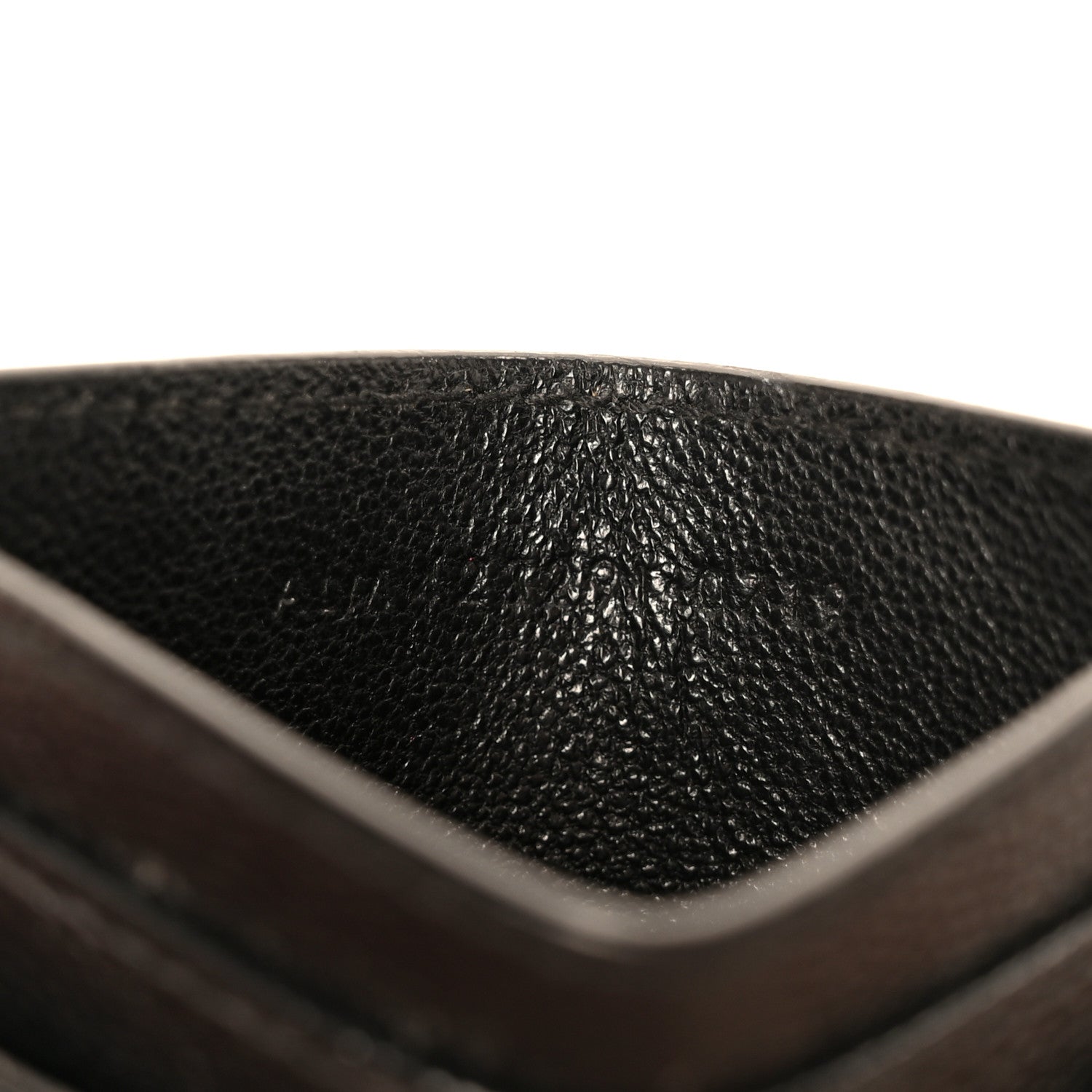 Saint Laurent Grain De Poudre Matelasse Chevron Monogram Credit Card Case Black 7 of 10