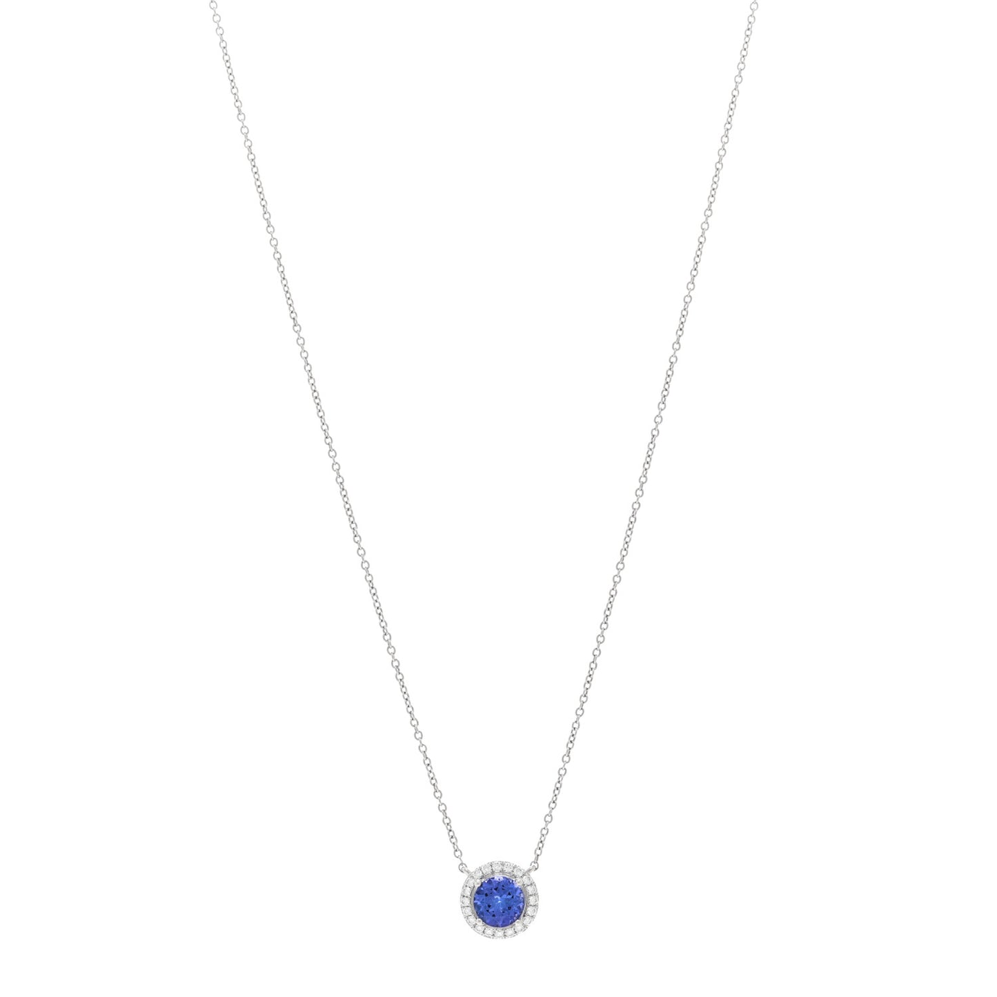 Platinum Diamond Sapphire Soleste Pendant Necklace