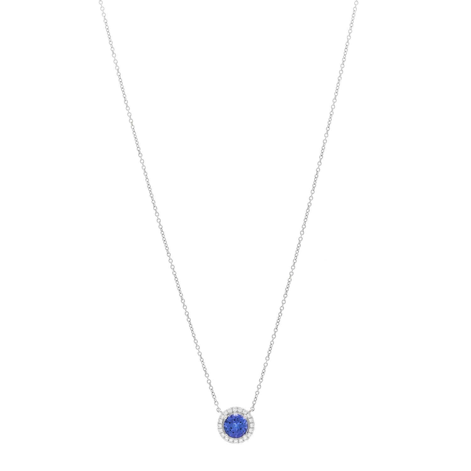 Tiffany Platinum Diamond Sapphire Soleste Pendant Necklace 1 of 4