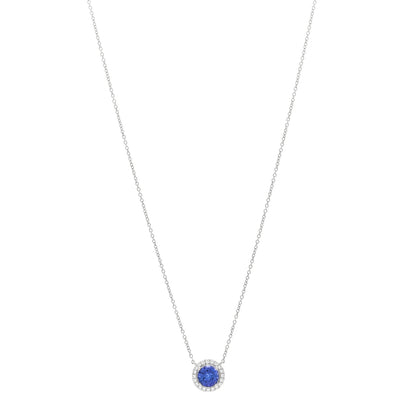 Tiffany Platinum Diamond Sapphire Soleste Pendant Necklace 1 of 4