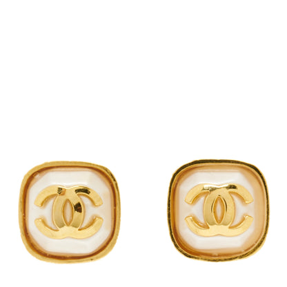 Chanel CC Square Earrings Gold 1 of 5