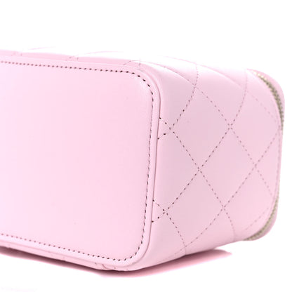 Chanel Lambskin Quilted Small Top Handle Vanity Case With Chain Light Pink 6 of 10