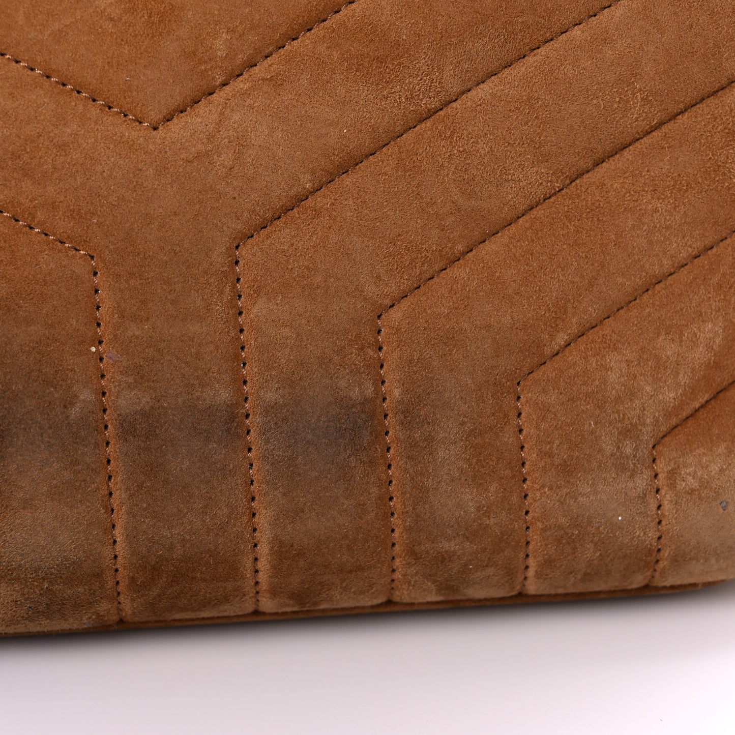 Suede Calfskin Y Quilted Monogram Small Loulou Chain Satchel Cinnamon