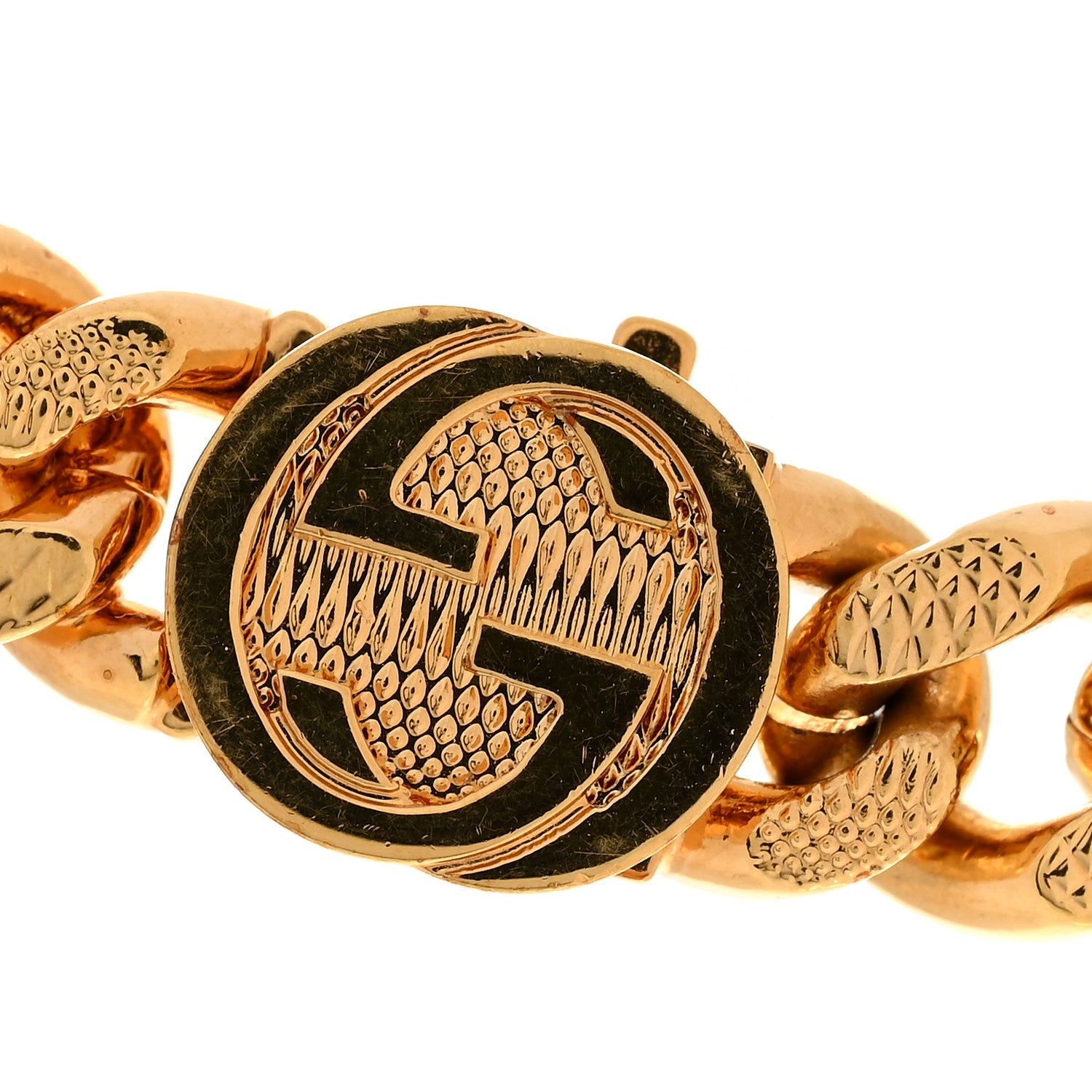 Gucci Metal Interlocking G Curb Chain Necklace Gold 7 of 8