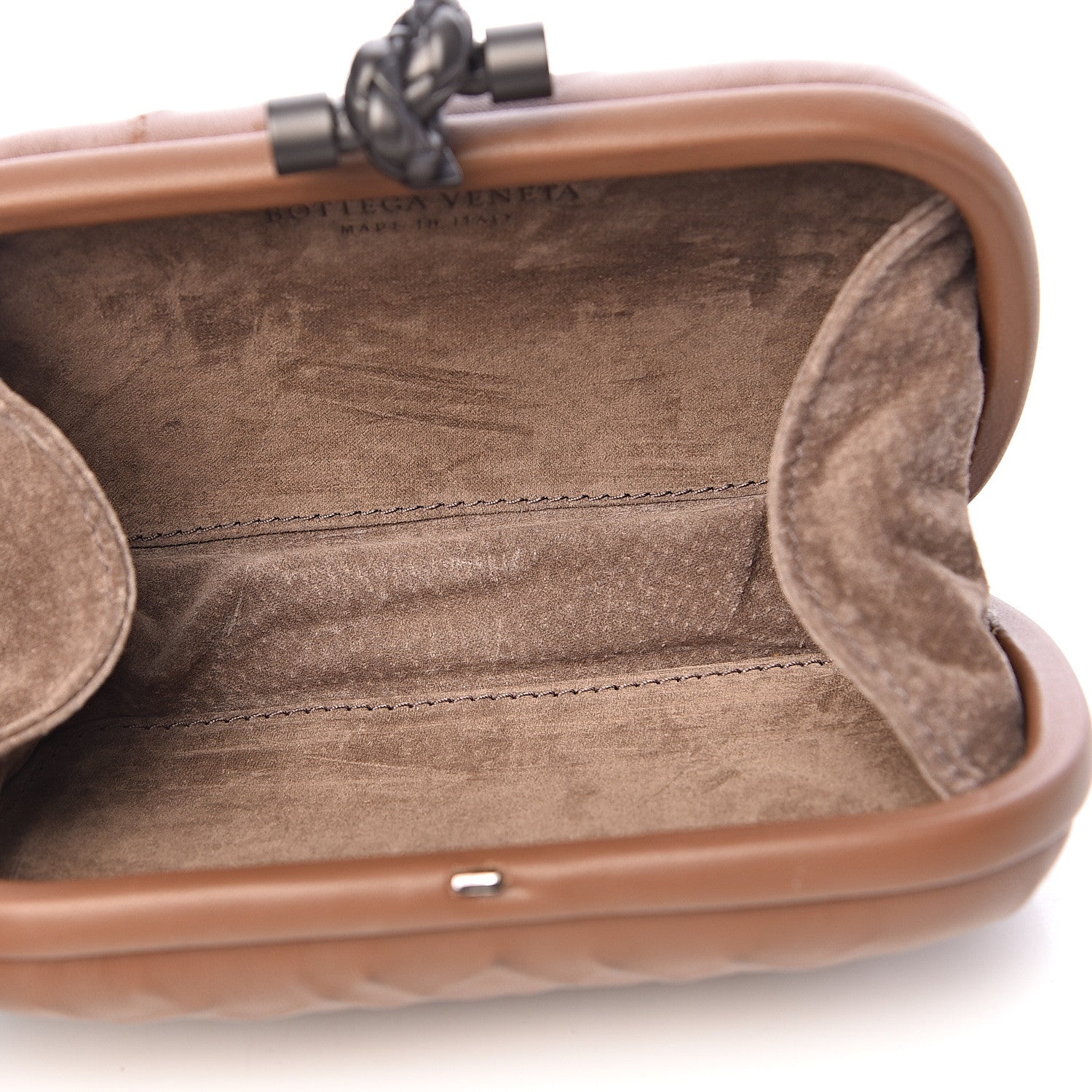 Bottega Veneta Nappa Embossed Knot Clutch Light Brown 5 of 8