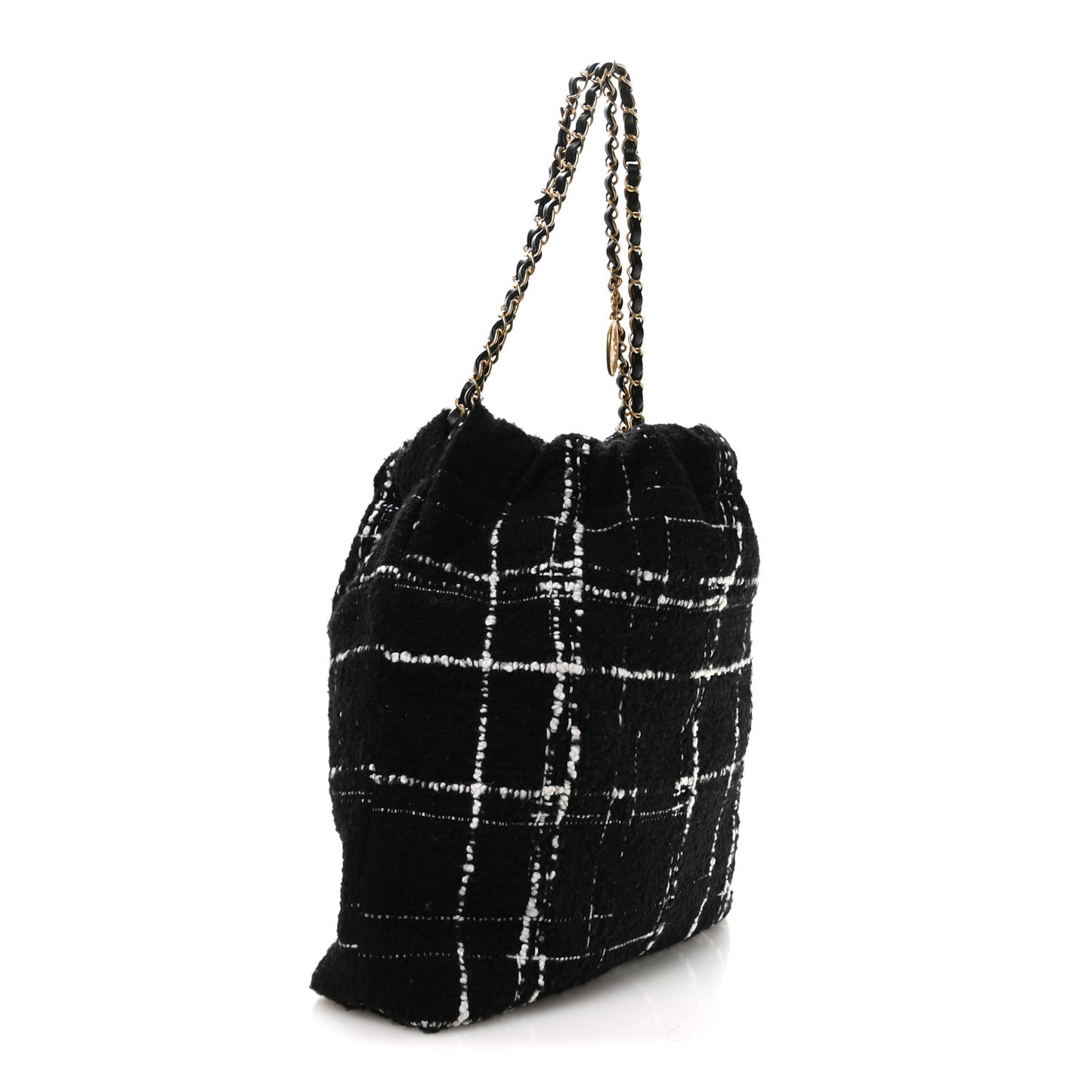 Wool Tweed Quilted Small Chanel 22 Black Multicolor