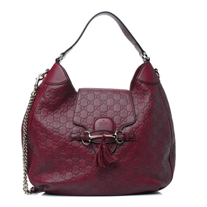Gucci Soft Guccissima Medium Emily Hobo Classic Ruby 1 of 15
