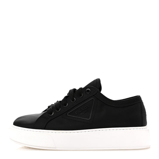 Nylon Gabardine Triangle Logo Platform Sneakers 39 Black