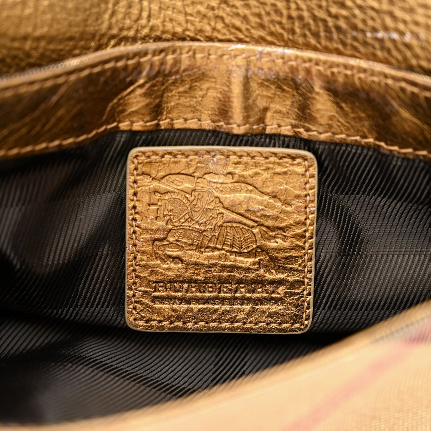 Metallic Calfskin Shoulder Bag Gold