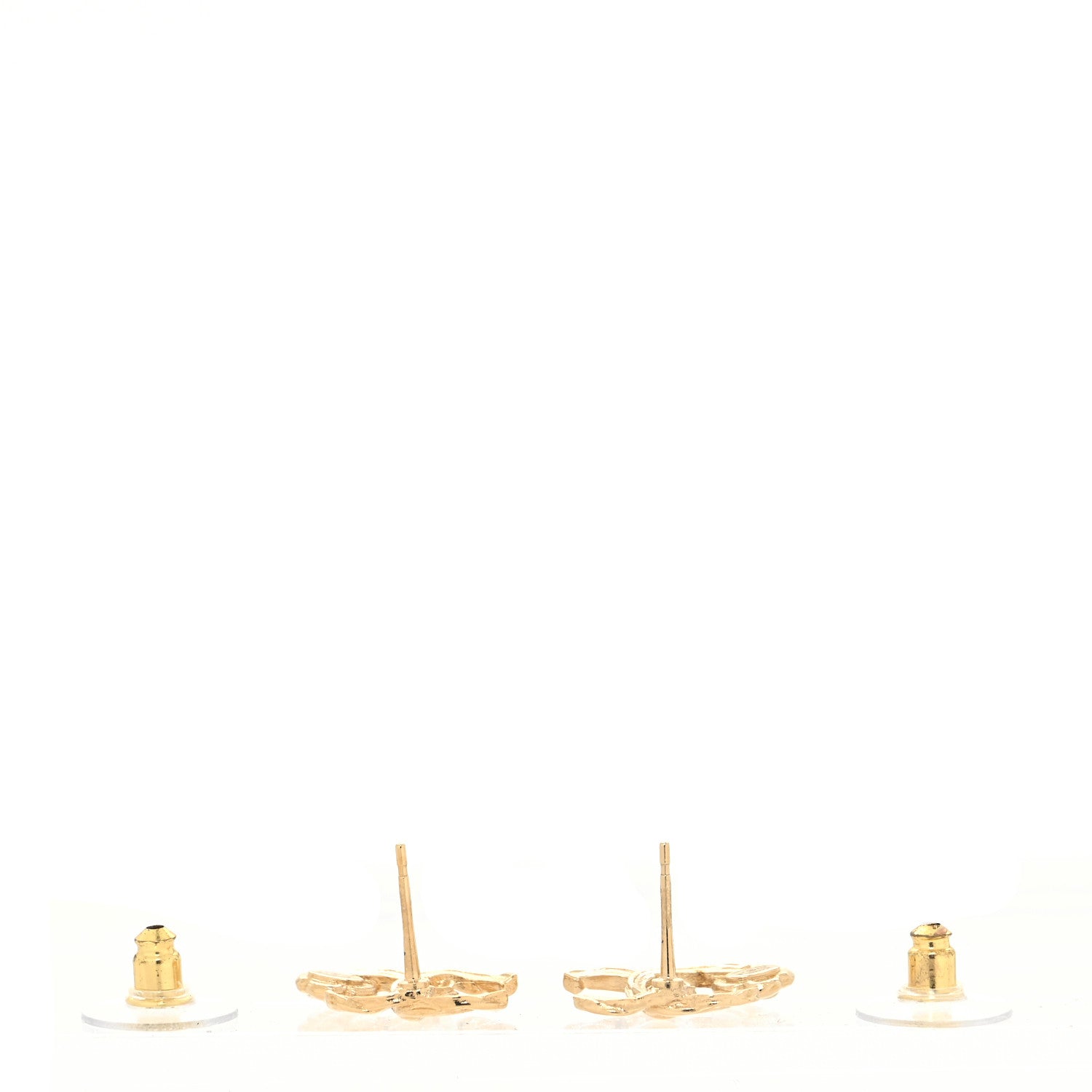Chanel Metal Camellia CC Earrings Gold 3 of 4