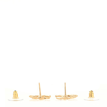 Chanel Metal Camellia CC Earrings Gold 3 of 4