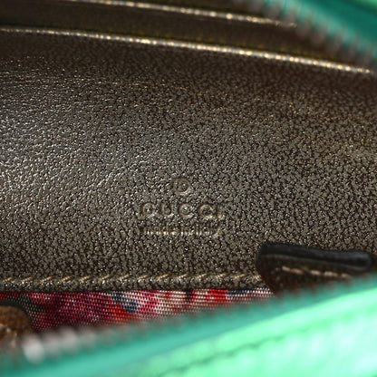 Gucci Laminated Nappa Trapuntata Mini Zumi Dome Shoulder Bag Rosso Jasmine Green Rame 6 of 11