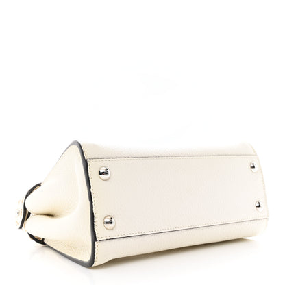 Fendi Cuoio Romano Snakeskin Selleria Mini Peekaboo Iconic Satchel White Stone 4 of 13