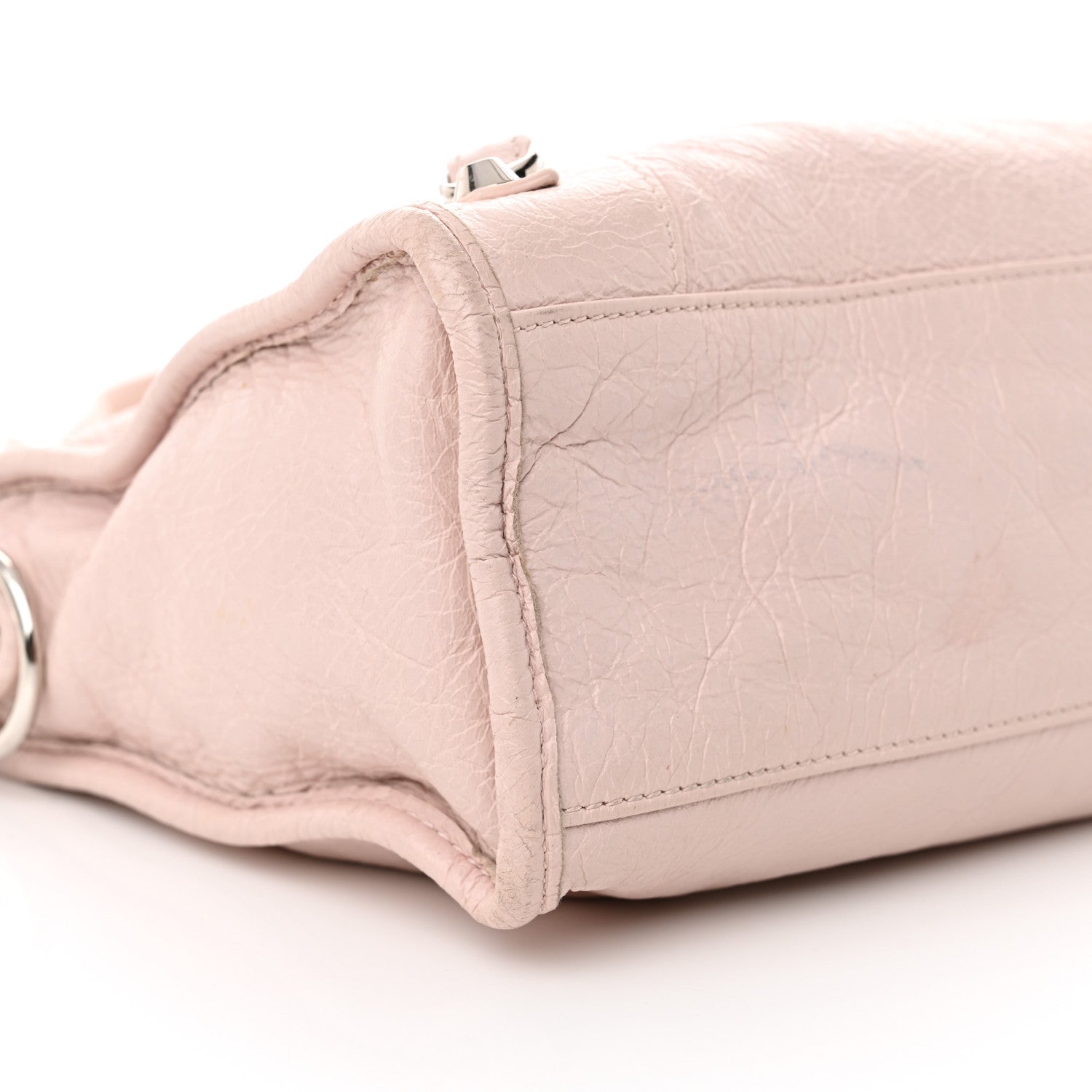 Balenciaga Agneau Classic Silver Hardware S City Logo Strap Light Rose White 10 of 20