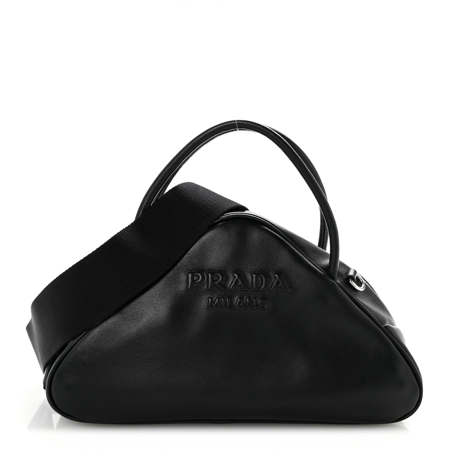 Prada Grace Lux Triangle Top Handle Shoulder Bag Black 1 of 10