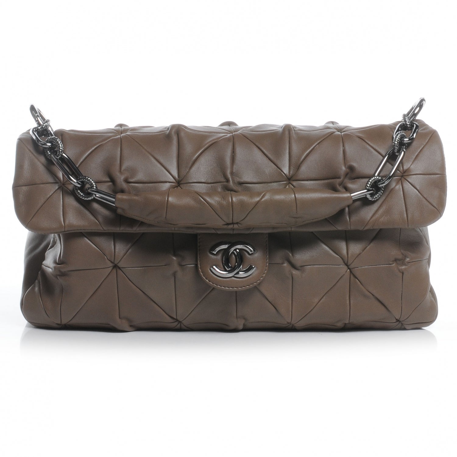 Chanel Lambskin Quilted Jumbo Origami Flap Taupe 1 of 7