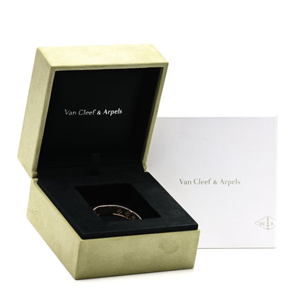Van Cleef & Arpels 18K Rose Gold Diamond Perlee Clovers Bangle Bracelet XS 4 of 4