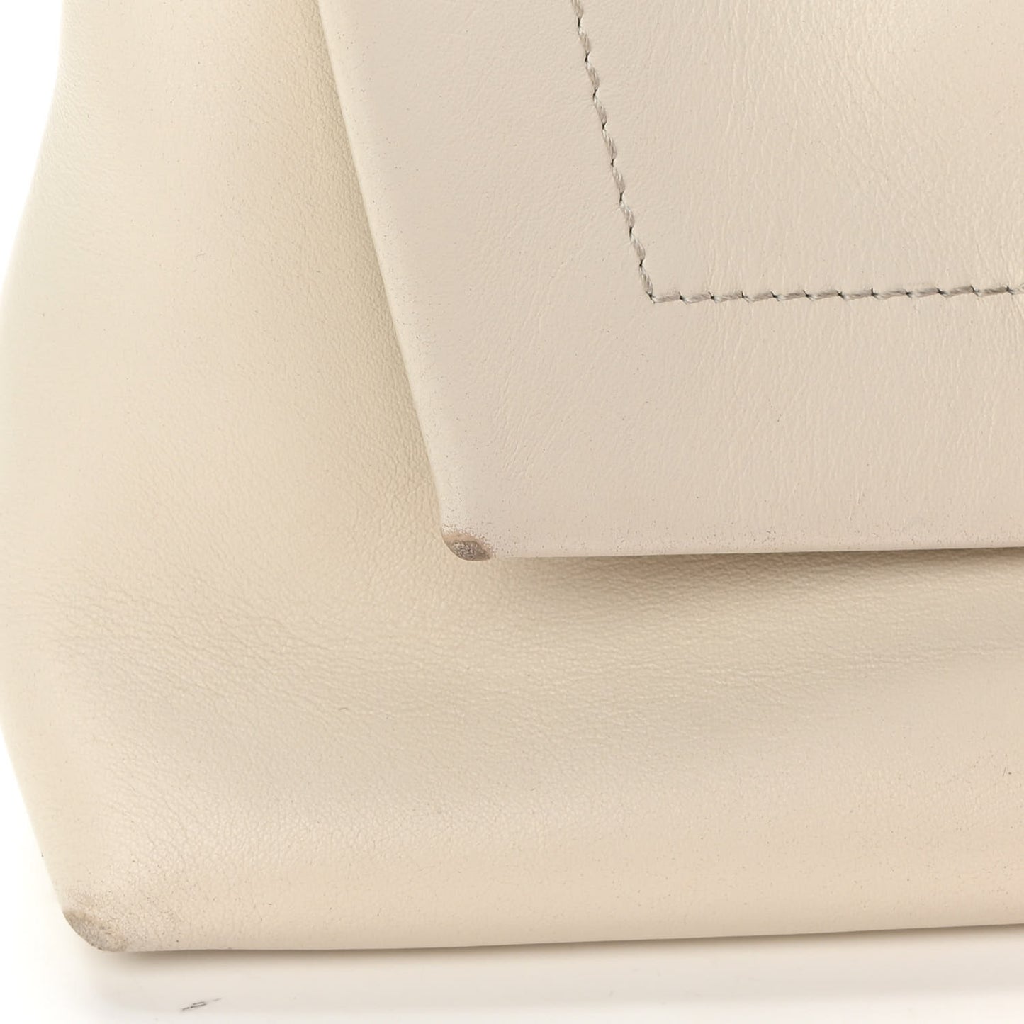 Calfskin Mini Label Shoulder Bag White