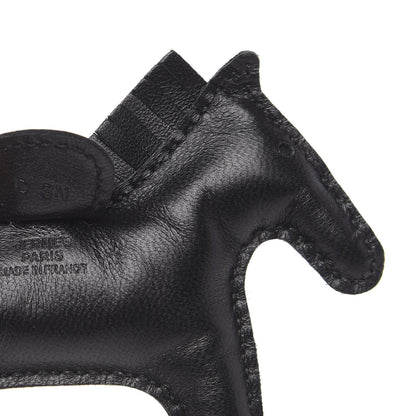 Hermes Milo Lambskin Grigri Rodeo Horse Bag Charm PM So Black 3 of 3