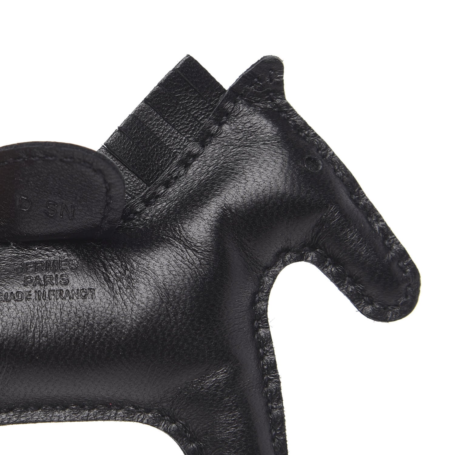 Hermes Milo Lambskin Grigri Rodeo Horse Bag Charm PM So Black 3 of 3
