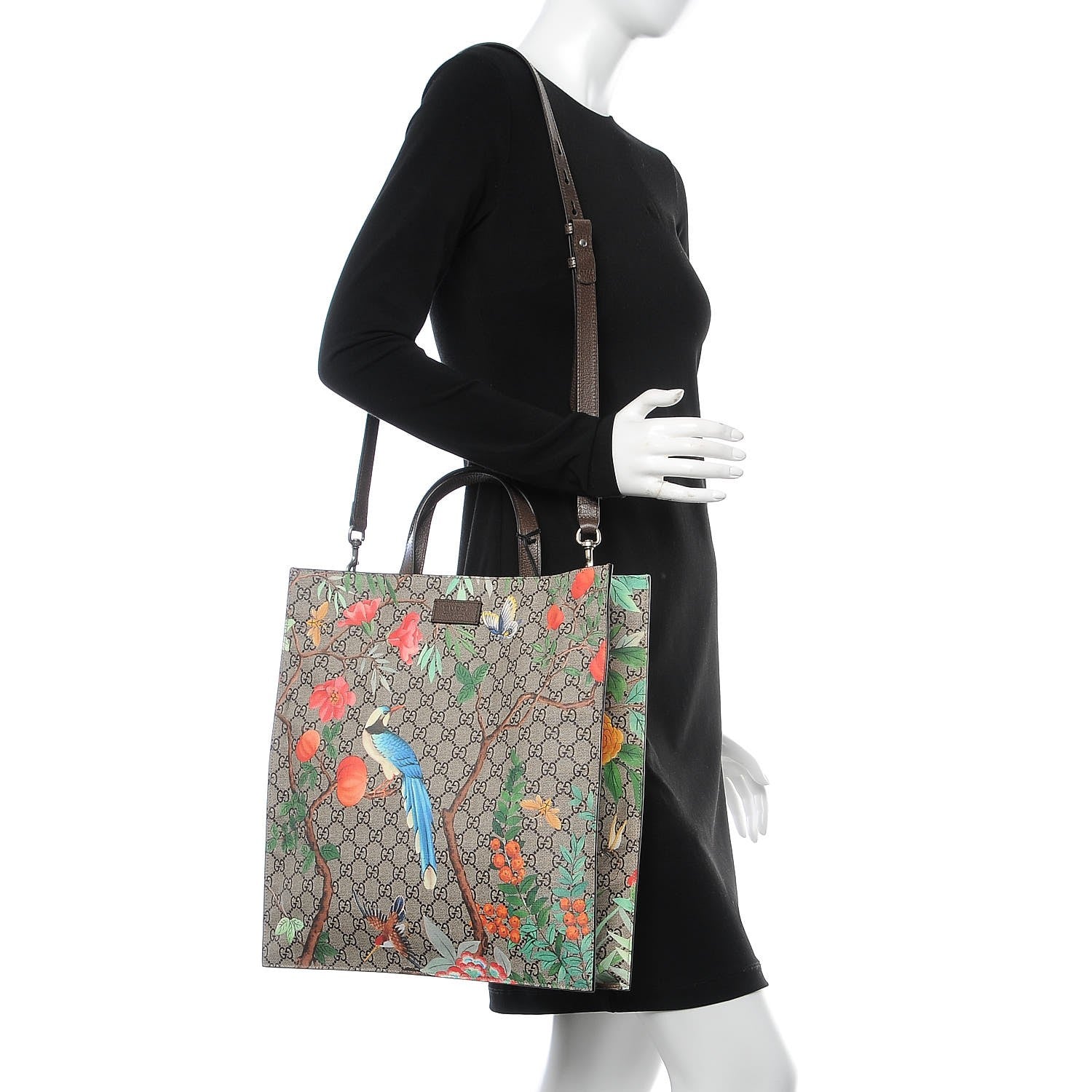 Gucci Soft GG Supreme Monogram Tian Vertical Tote Beige Multicolor New Acero 3 of 9