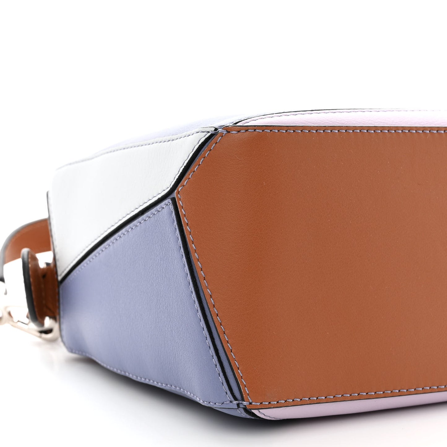 Calfskin Small Puzzle Bag Blueberry Kaolin Tan