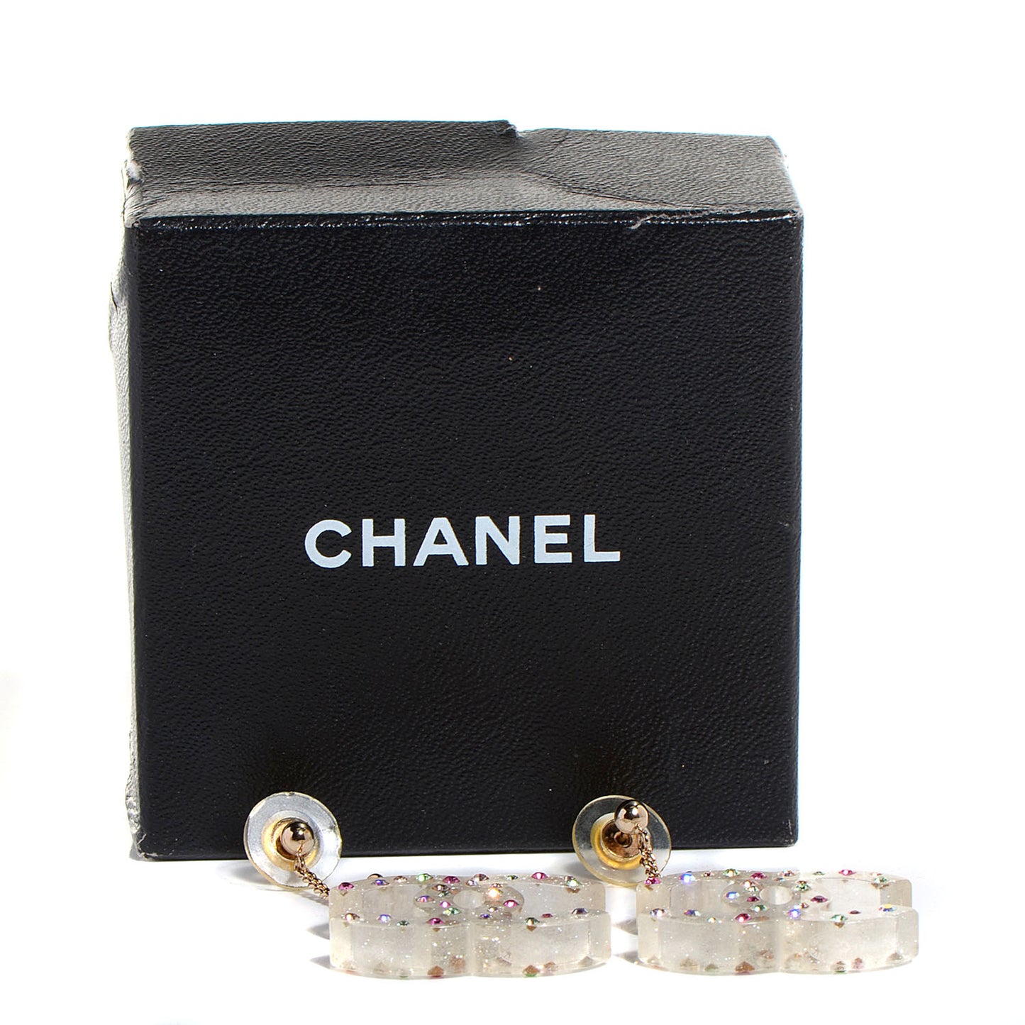Resin Crystal CC Earrings Multicolor