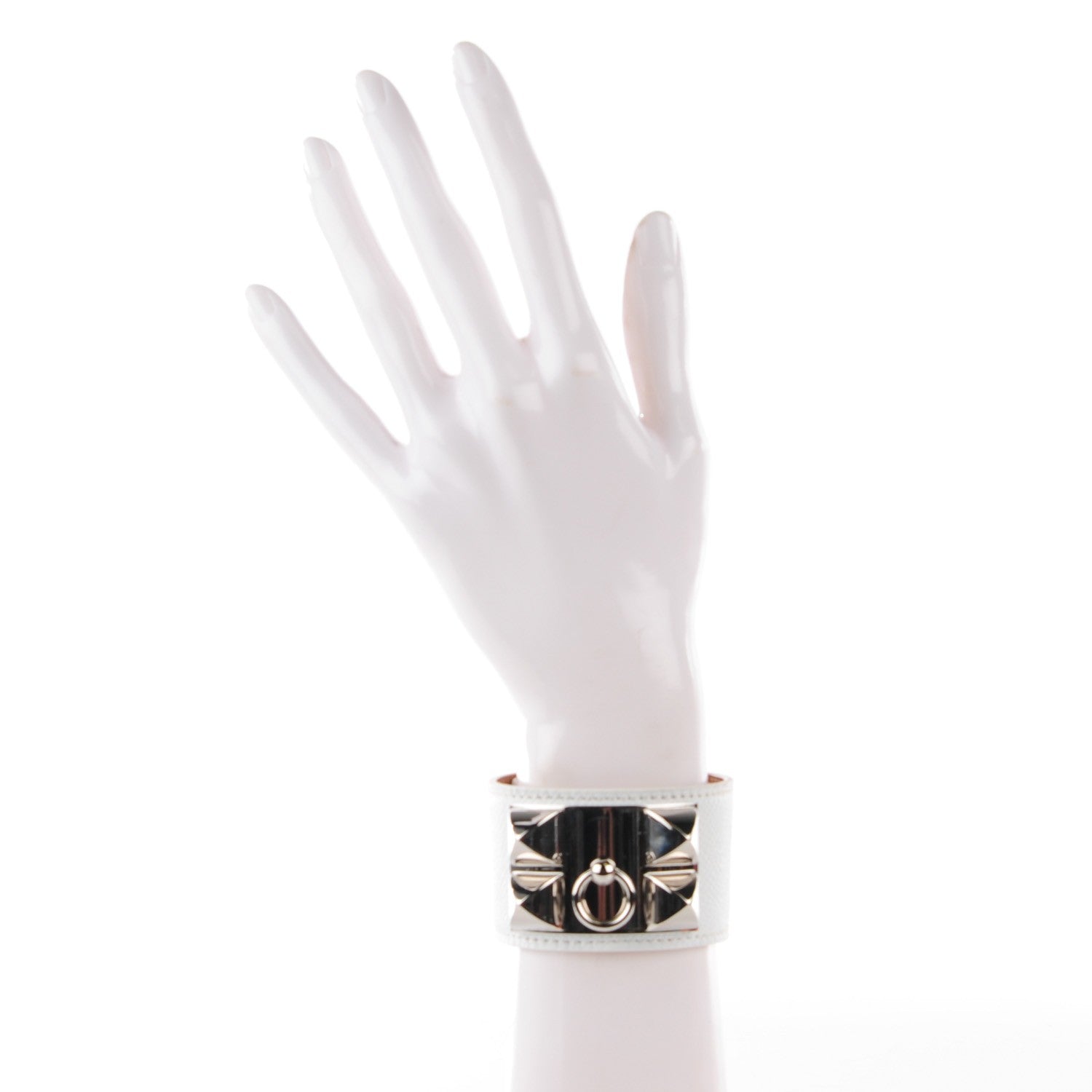 Hermes Epsom Collier de Chien CDC Bracelet L White 2 of 6