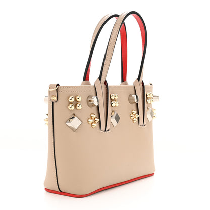 Christian Louboutin Calfskin Empire Spike Studded Mini East West Cabata Tote Feve 3 of 13